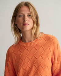 Jersey de cuello redondo y punto tejido