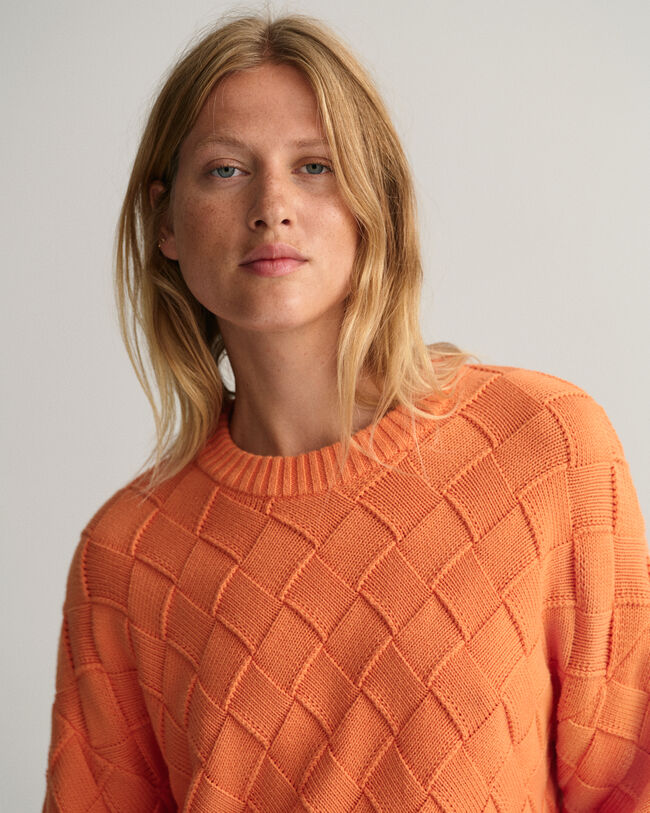 Jersey de cuello redondo y punto tejido