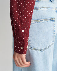 Camisa Regular Fit en gasa de algod&oacute;n con estampado de lunares