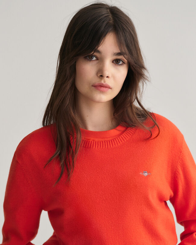 Jersey de cuello redondo en lana de oveja Shield Teens