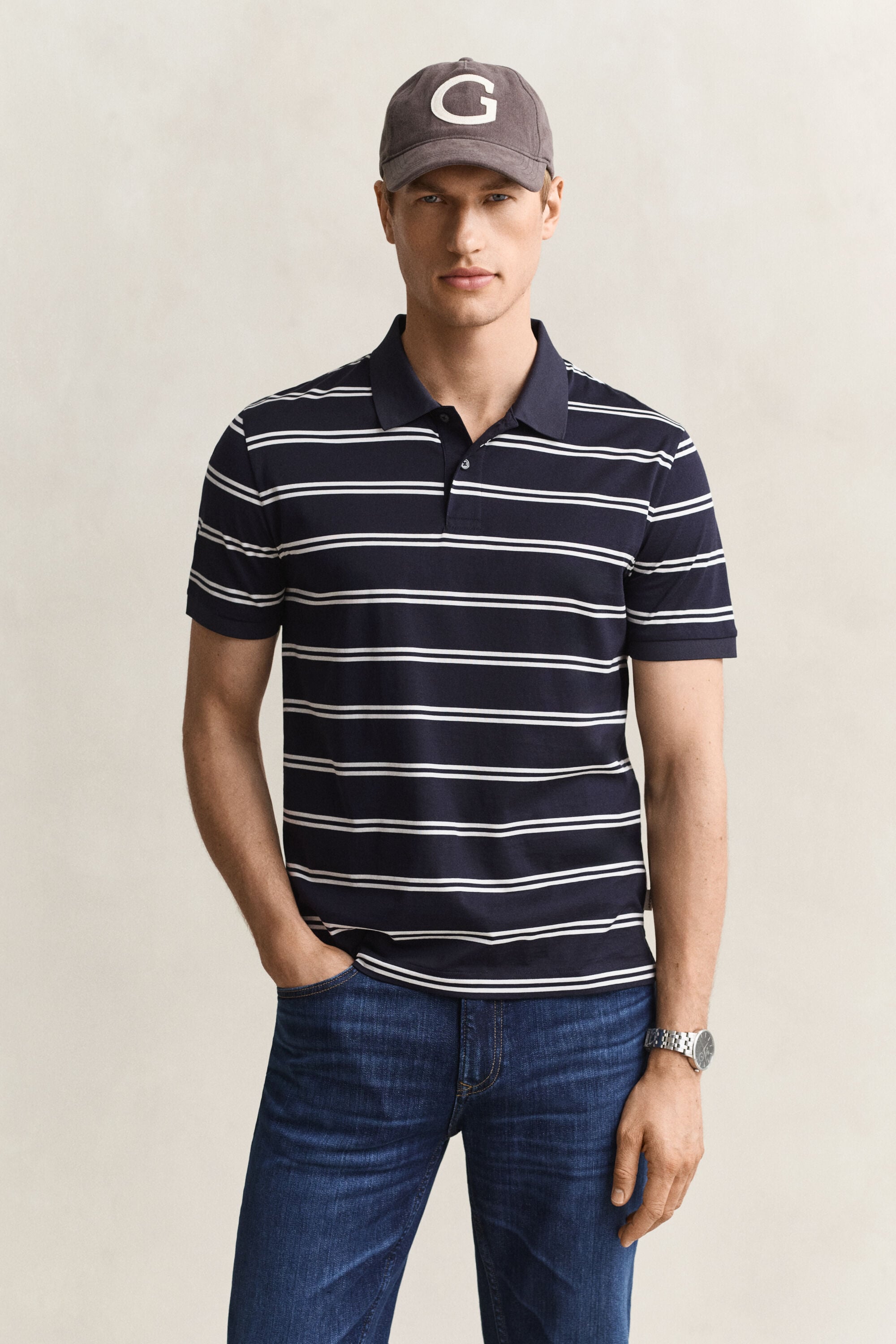 Polo de algodón pima a rayas