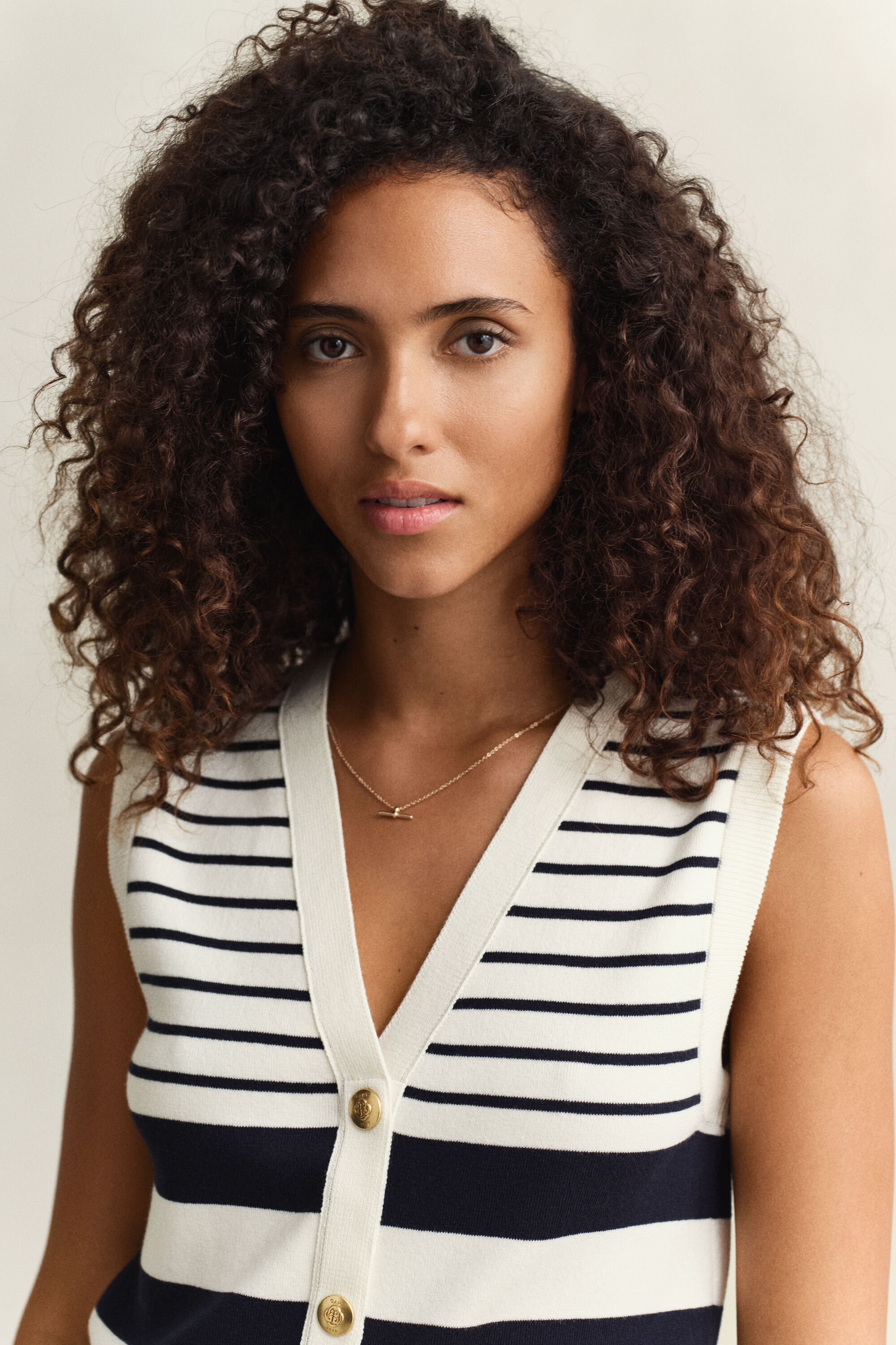 Chaleco de punto a rayas