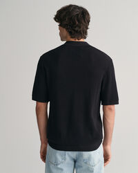 Jersey tipo polo de punto calado