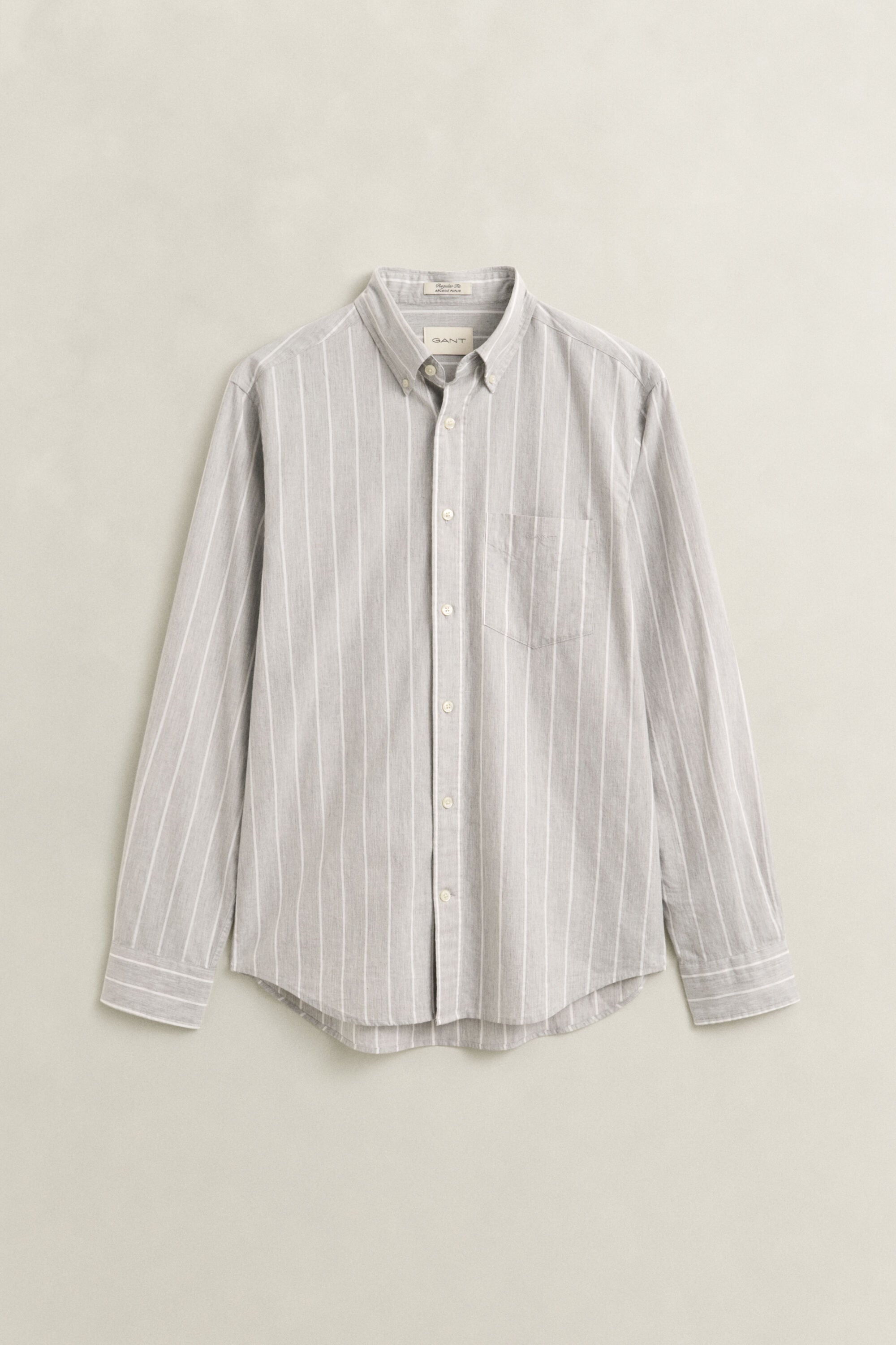 Camisa de popelina jaspeada a rayas