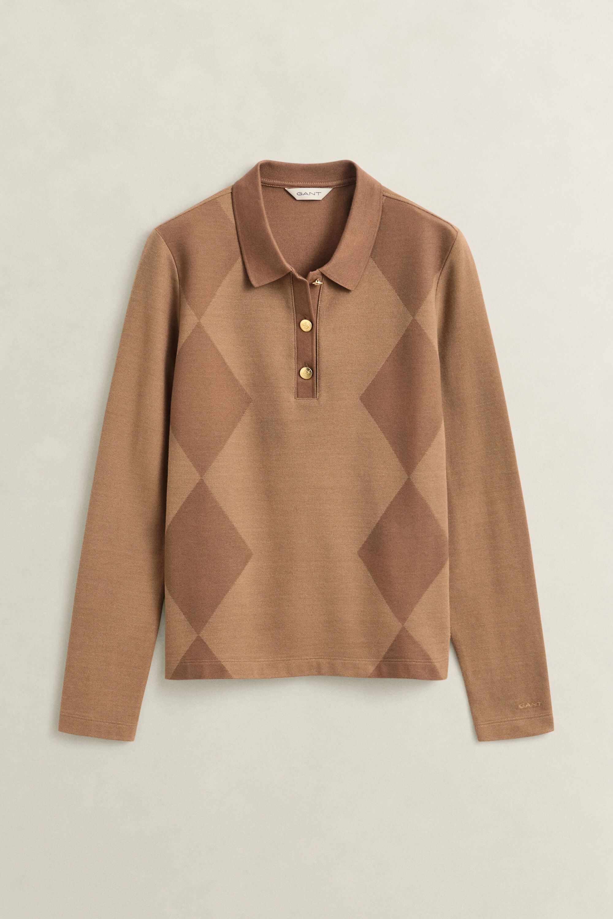 Polo de manga larga de rombos
