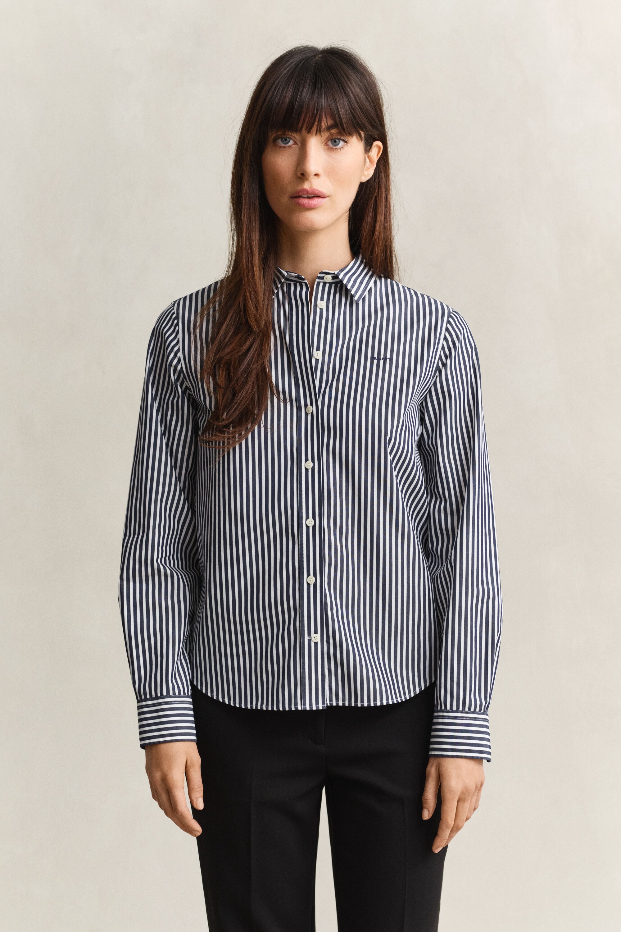 Camisa de popelina Regular Fit clásica de rayas