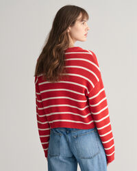 Jersey de cuello redondo y rayas