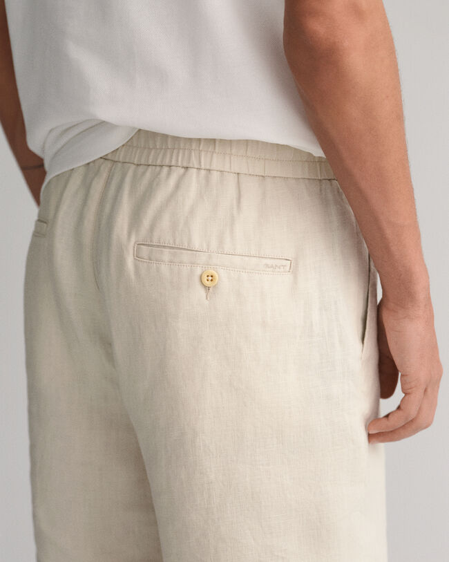 Pantalones cortos de lino con cordón ajustable
