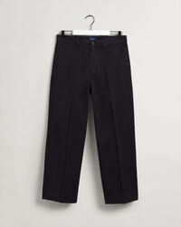 Pantalones chinos de sarga de algod&oacute;n con pernera ancha