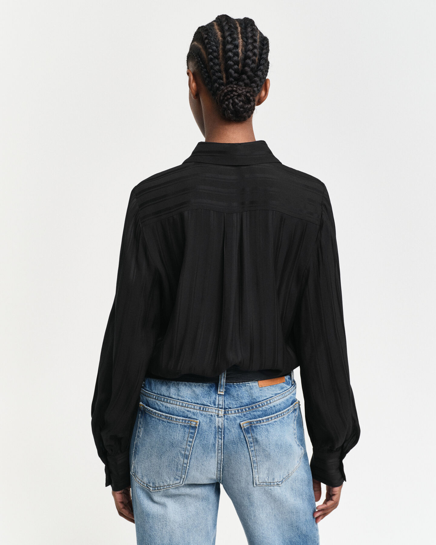 Camisa de sat&eacute;n a rayas Regular Fit