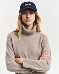 Vestido de cuello de cisne con detalle de espiga