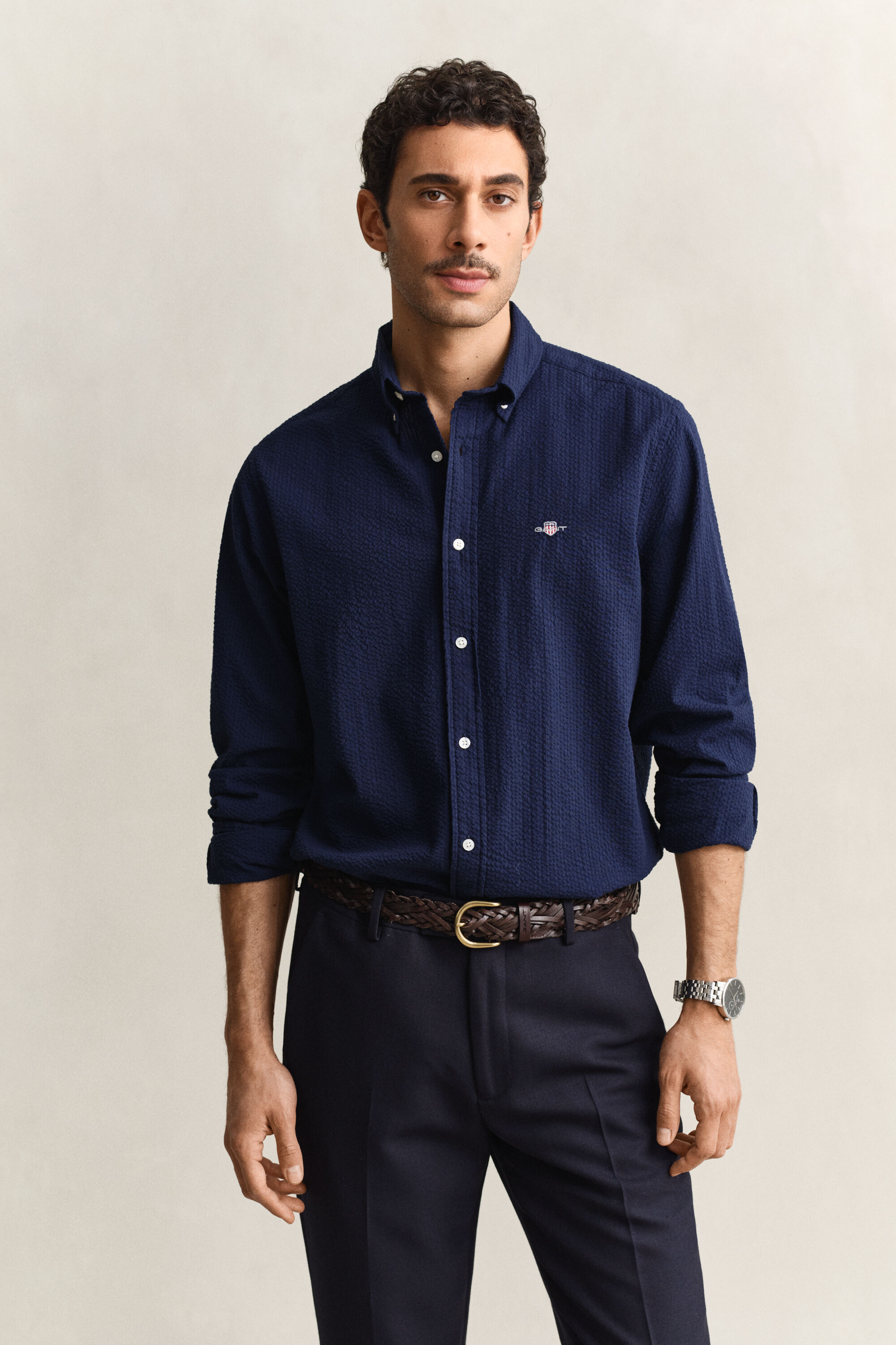 Camisa Regular Fit Seersucker