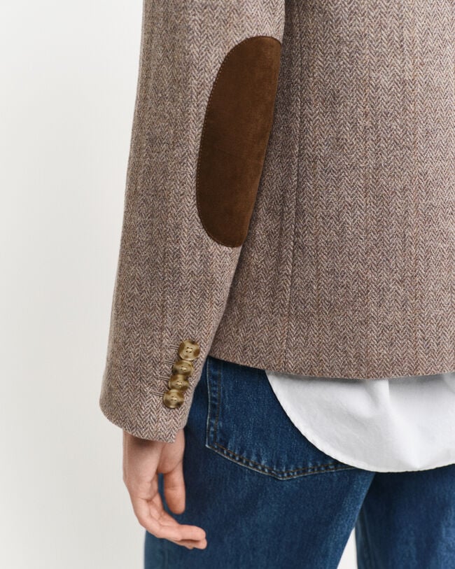 Americana corta Regular Fit con diseño de espiga