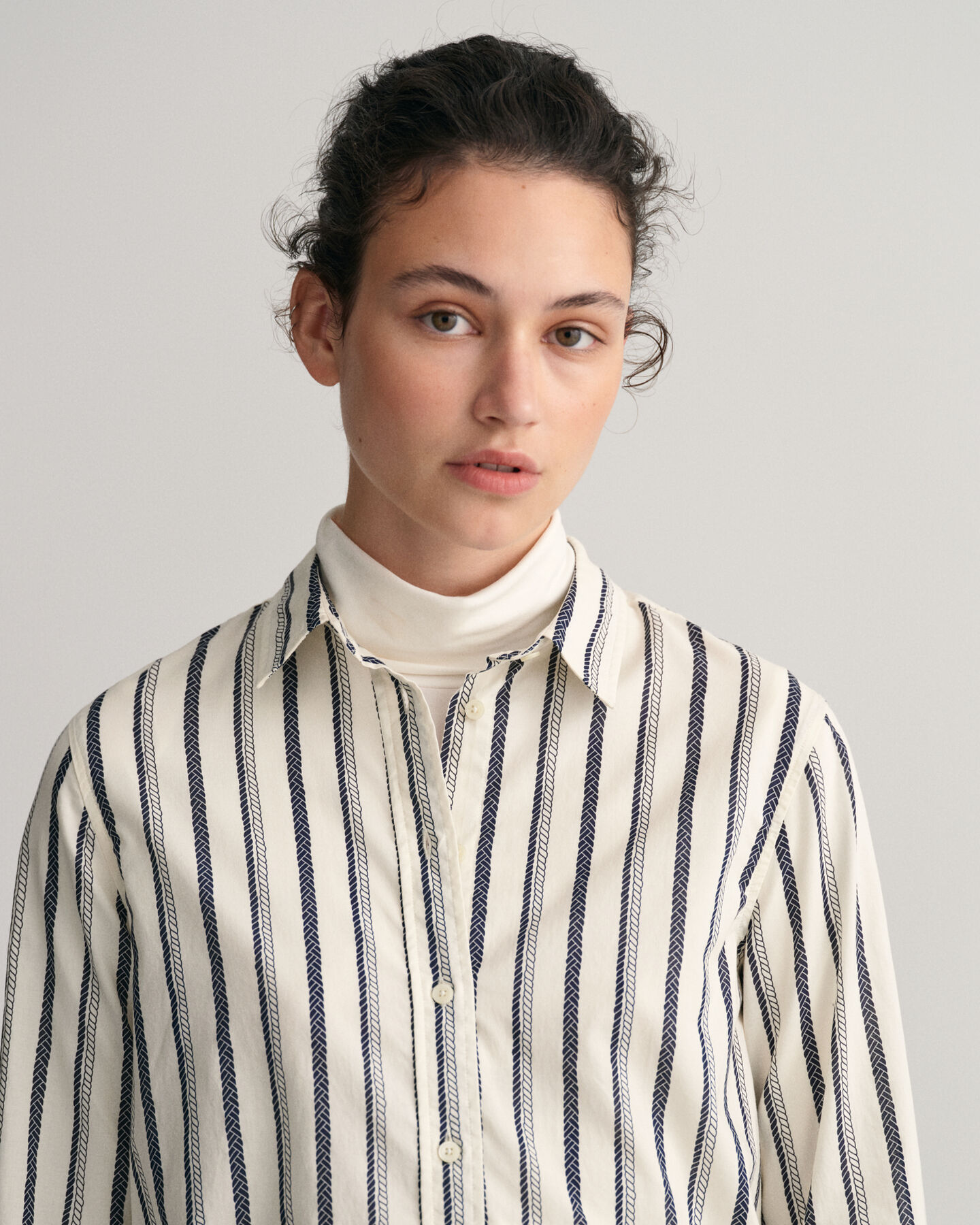 Camisa Regular Fit de gasa de algodón Rope