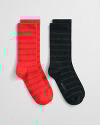 Caja de regalo con dos pares de calcetines a rayas metalizadas