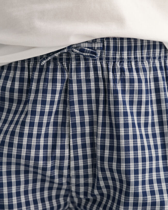 Pantalones de pijama cortos con microestampado de cuadros