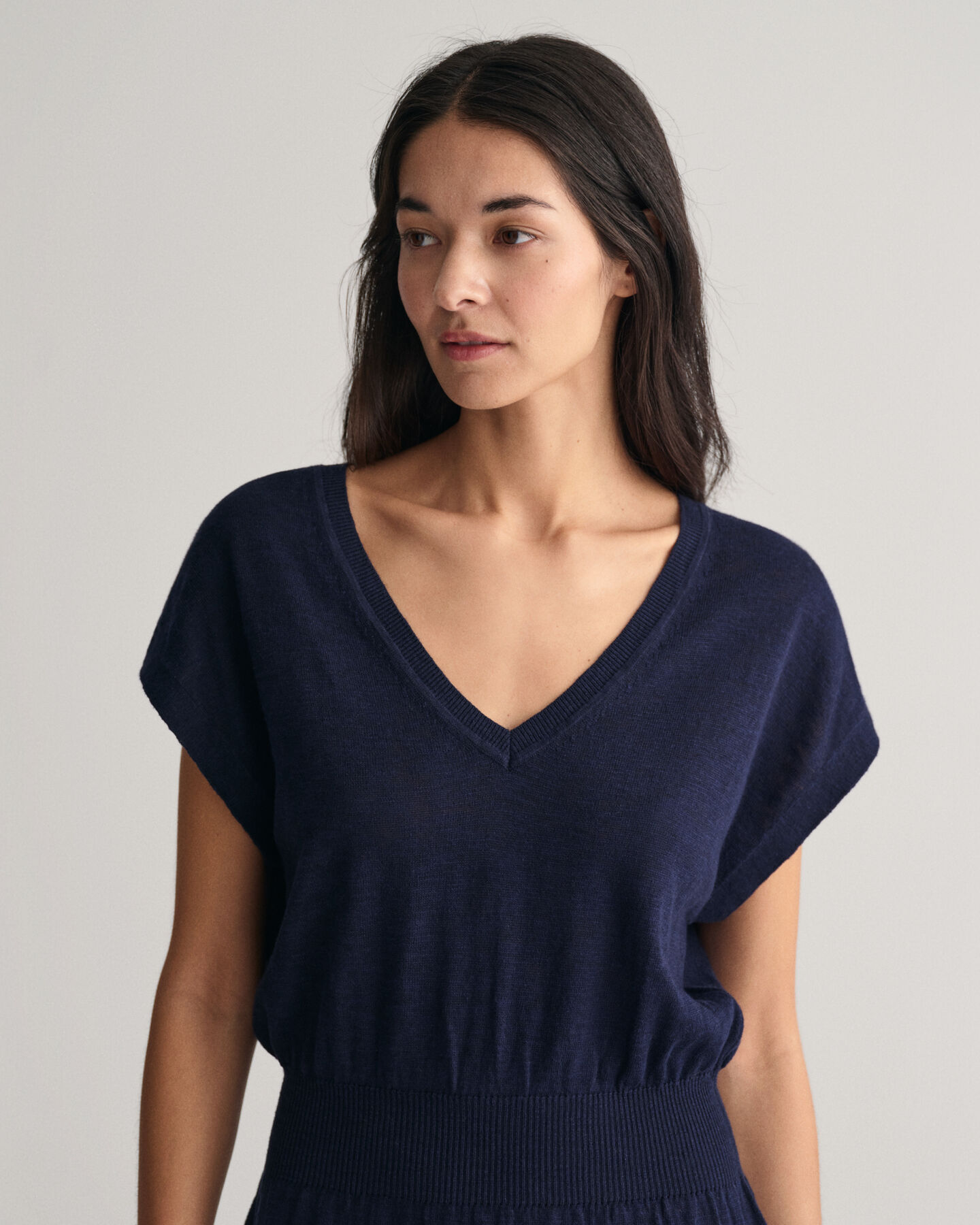 Vestido en mezcla de lino