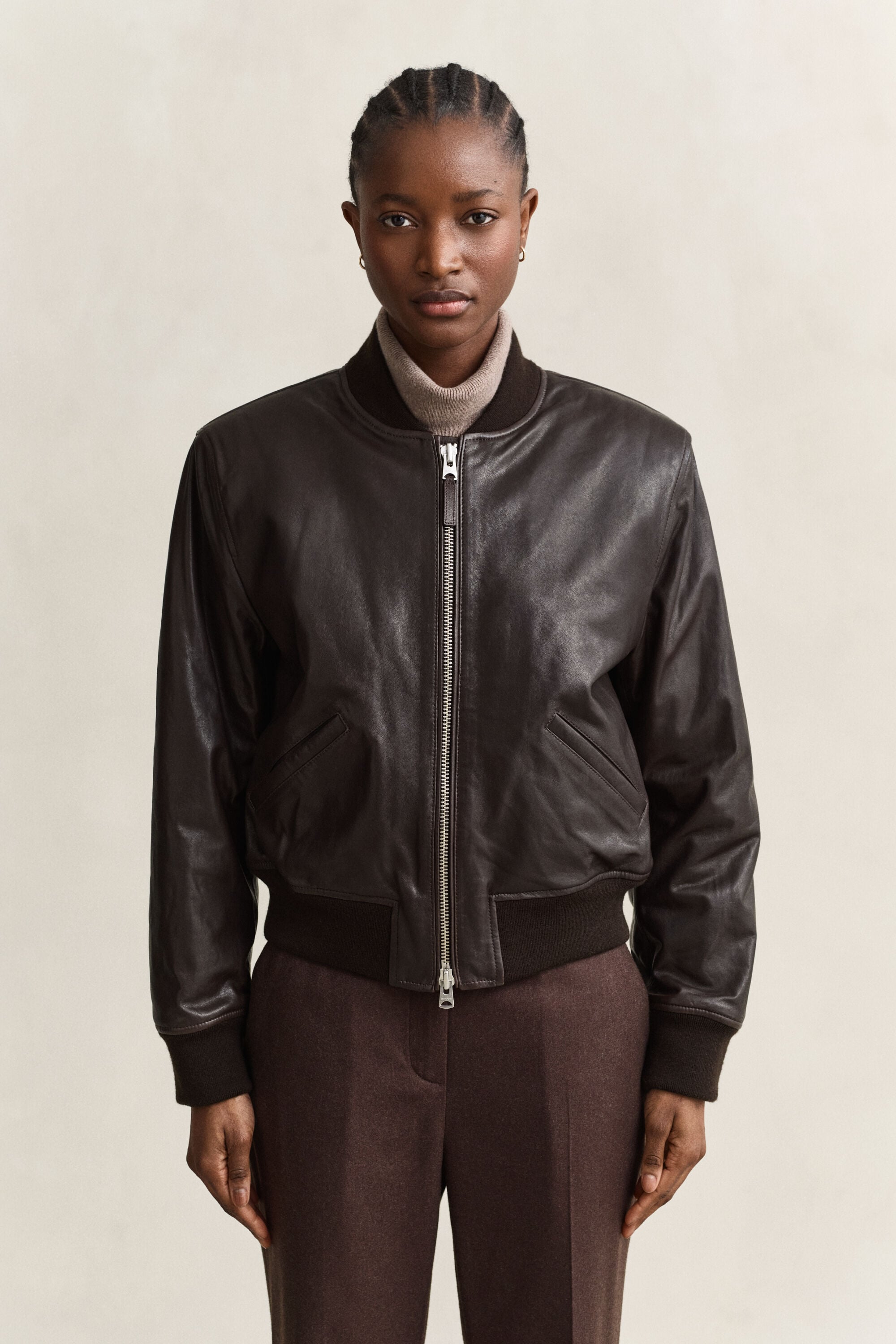 Cazadora bomber de piel