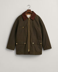 Chaqueta encerada de largo medio