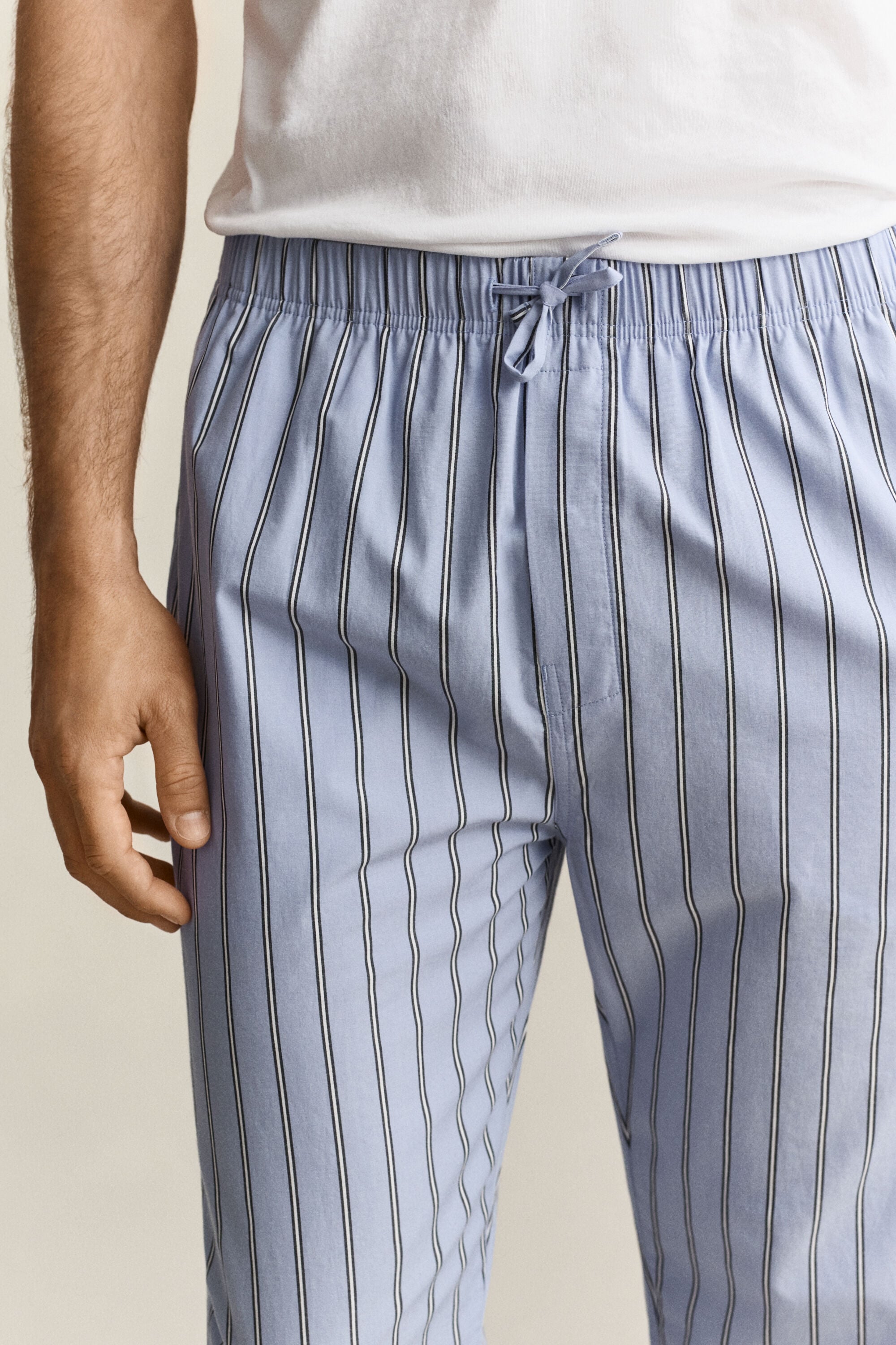 Pantalones de pijama de popelina a rayas