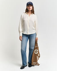 Camisa de sat&eacute;n a rayas Regular Fit