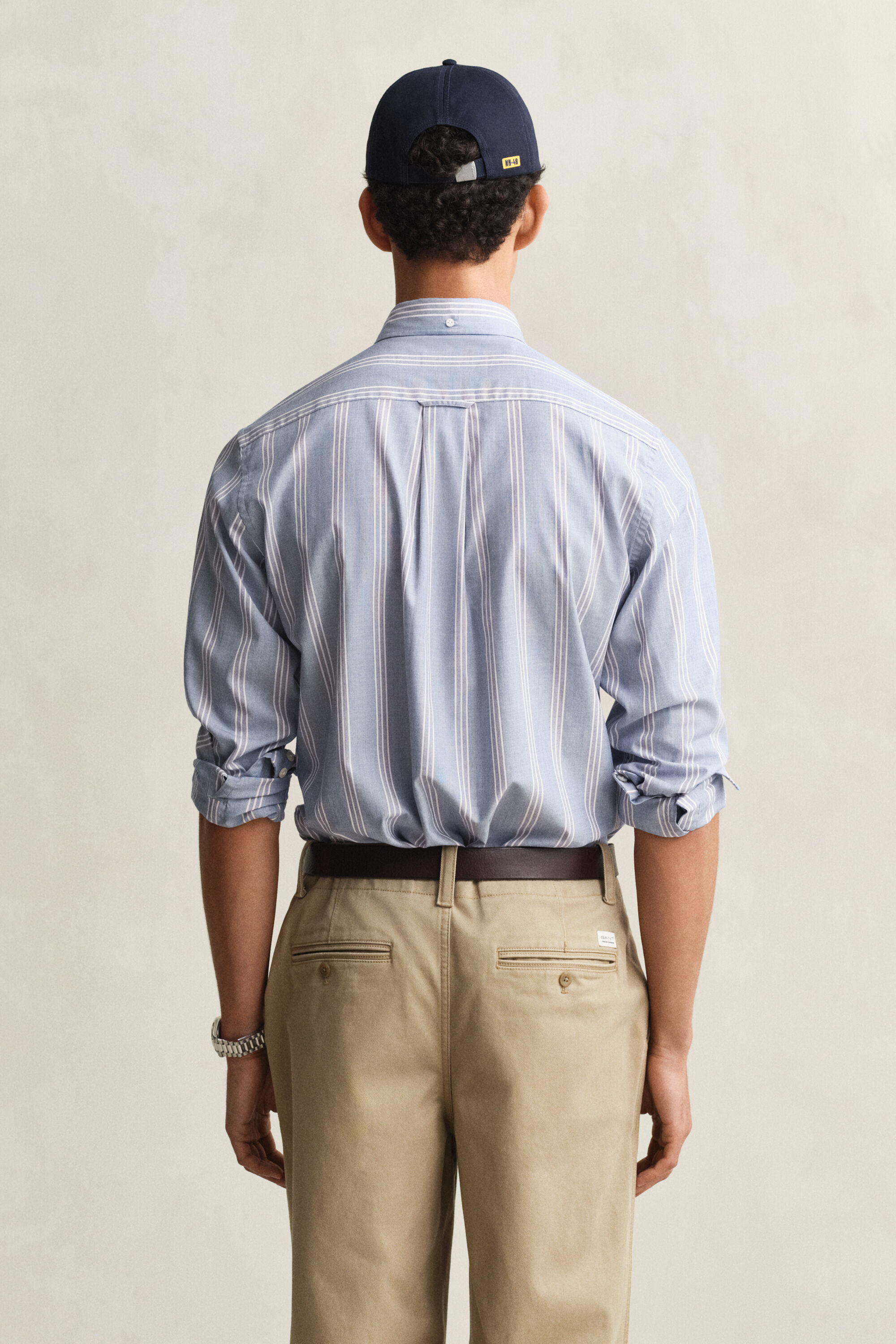 Camisa Regular Fit de popelina a rayas fil-à-fil