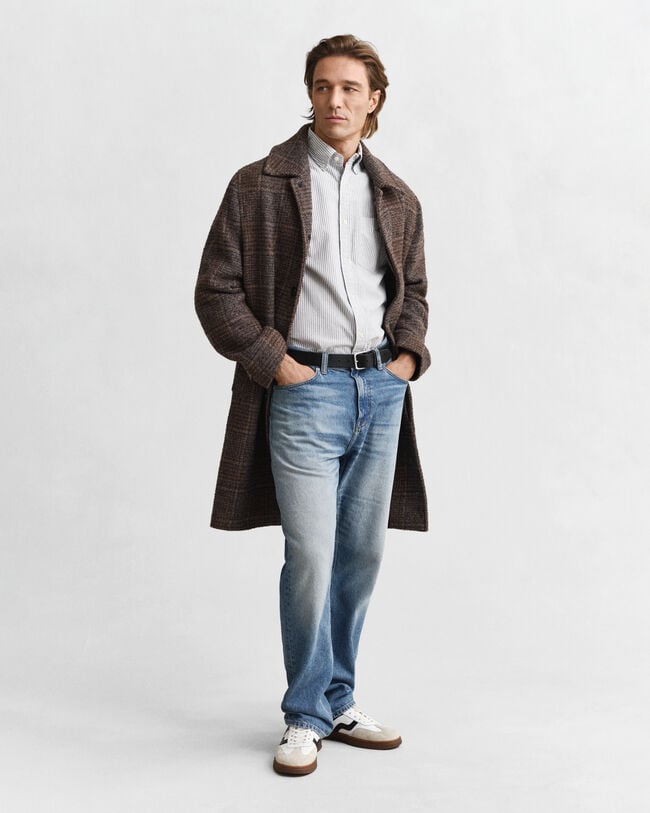 Camisa Oxford clásica Regular Fit de rayas finas