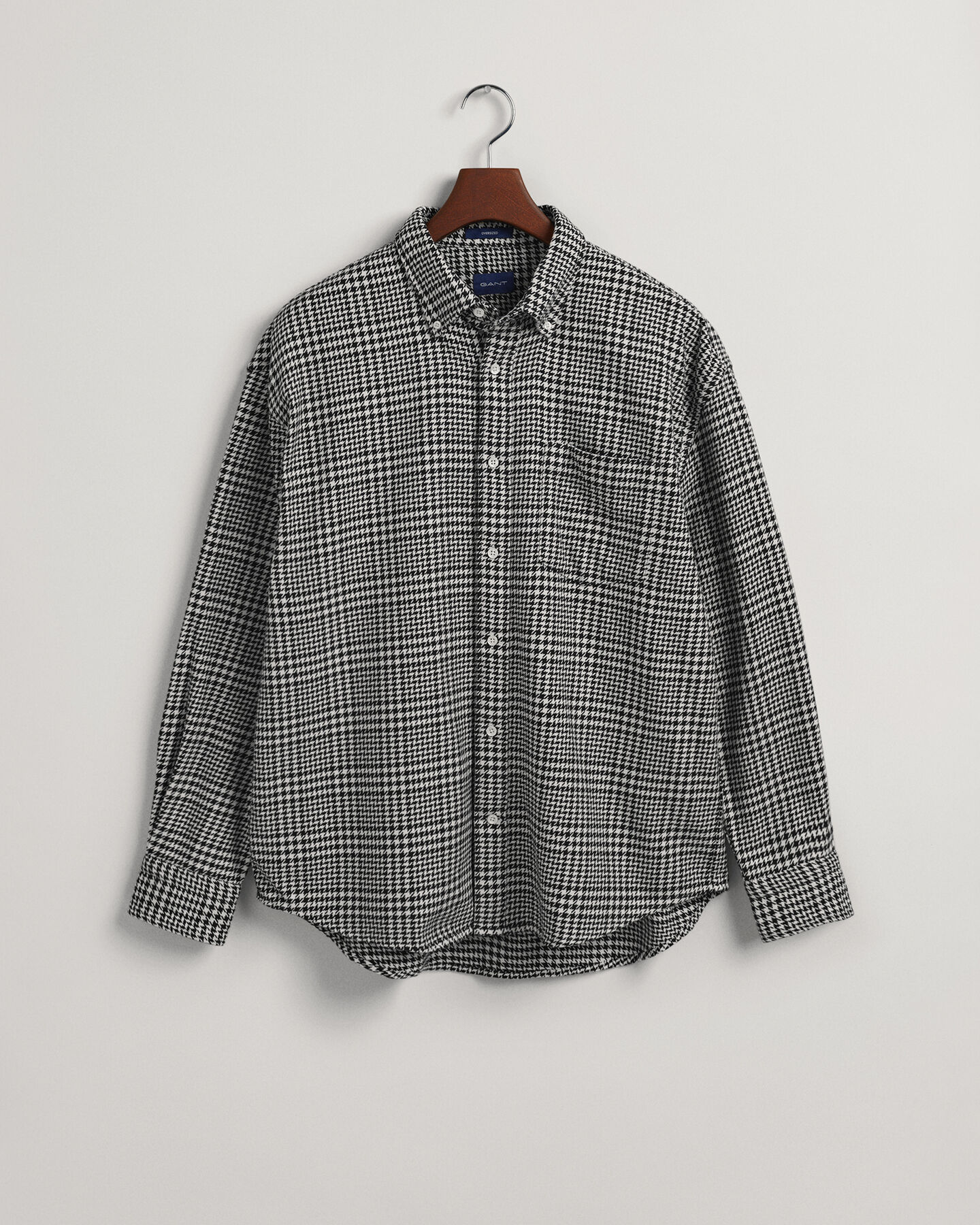 Camisa extragrande de algodón Houndstooth