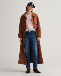 Jersey acanalado con cuello redondo en lana