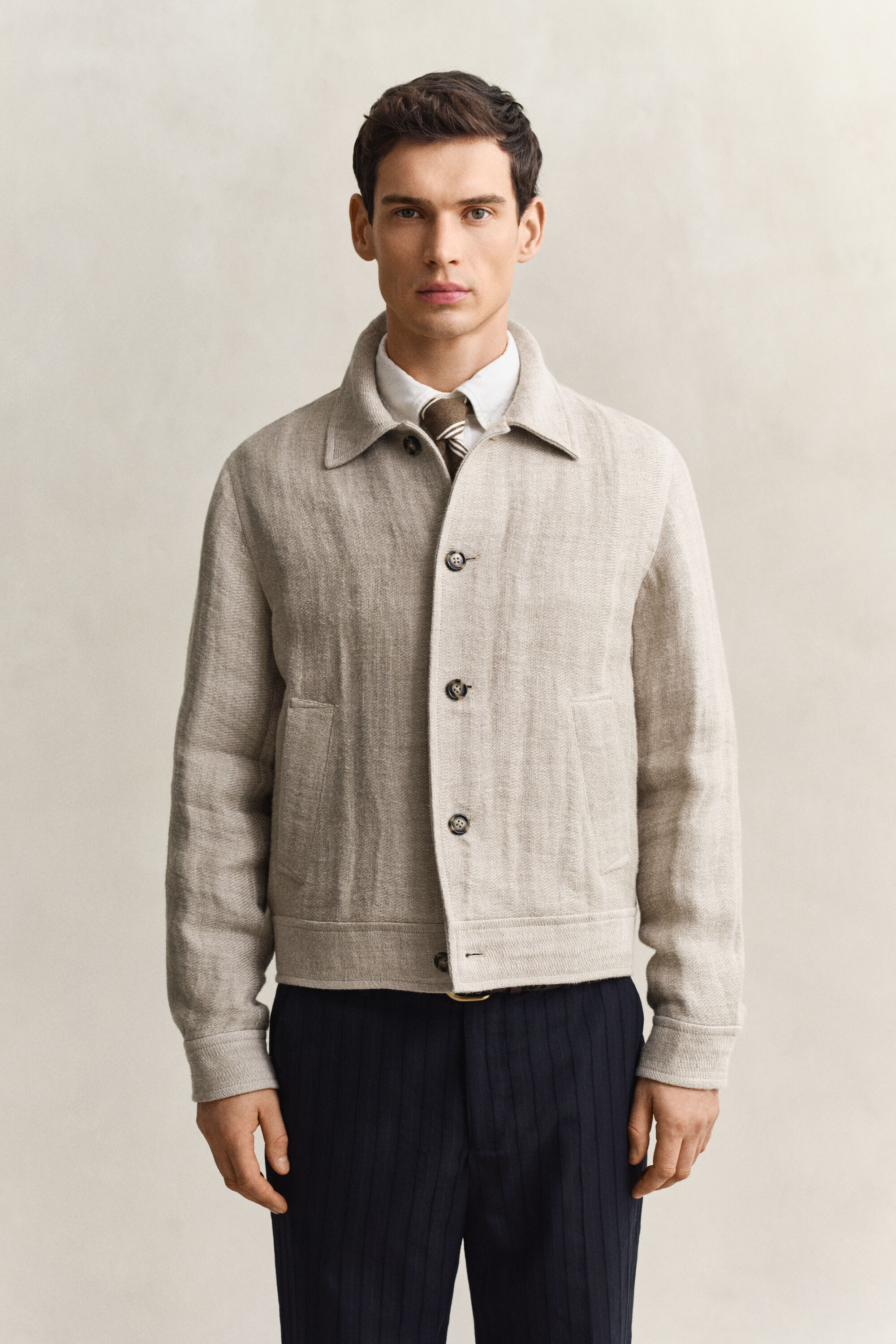 Chaqueta de lino lavado