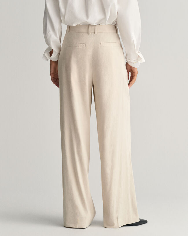 Pantalones de vestir Regular Fit en lino elástico