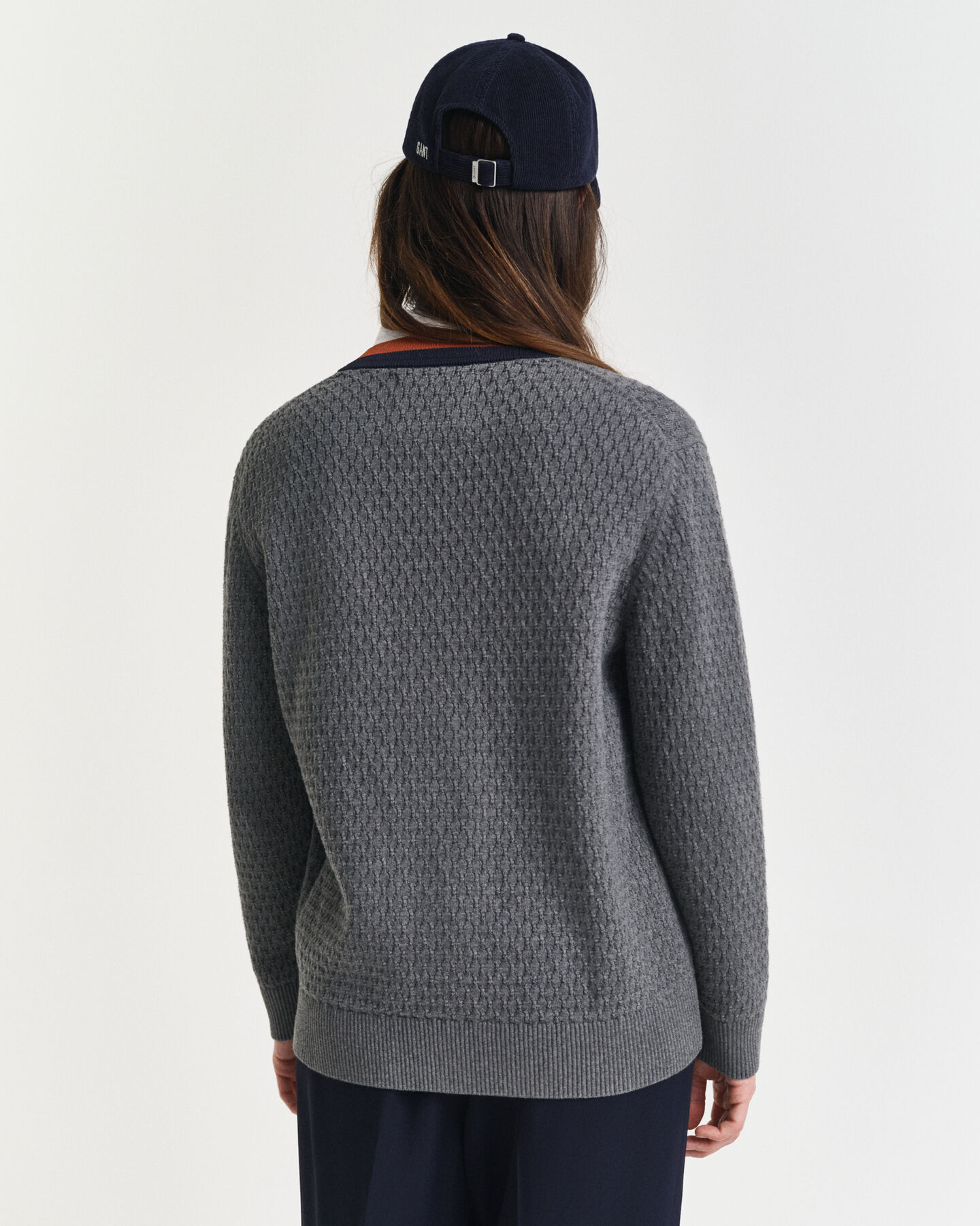 Cárdigan de algodón en contraste con textura