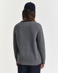 Cárdigan de algodón en contraste con textura