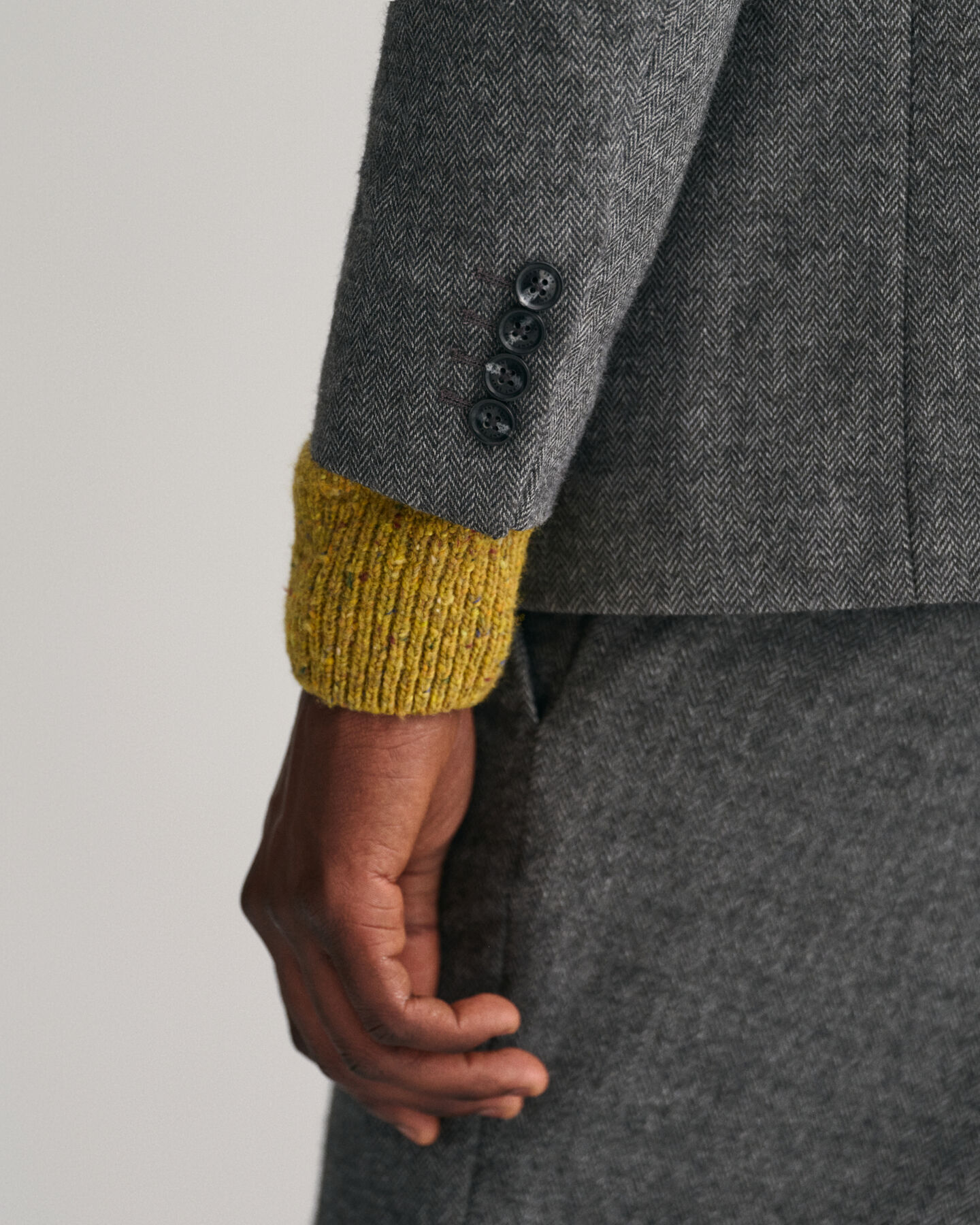 Americana de traje con diseño de espiga