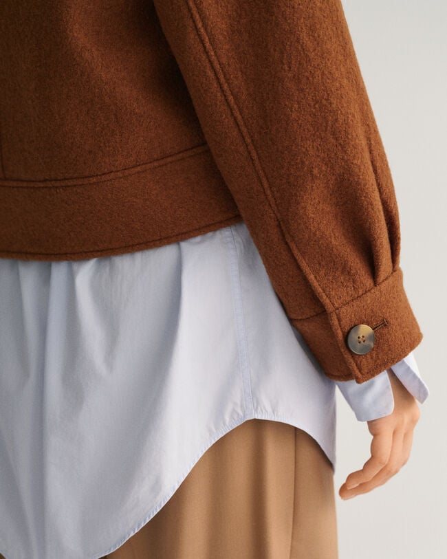 Chaqueta de boucl&eacute; con cremallera