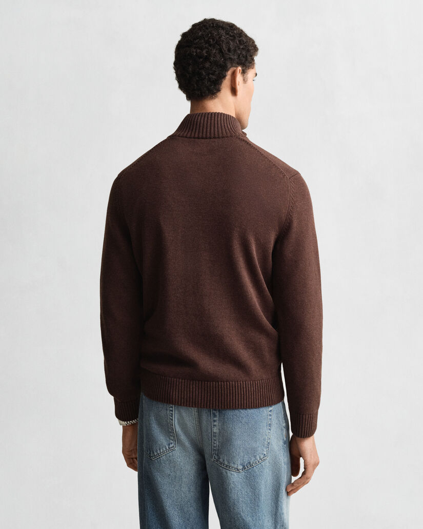 Jersey de algodón con media cremallera Casual