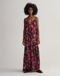 Maxivestido estampado de tirantes finos