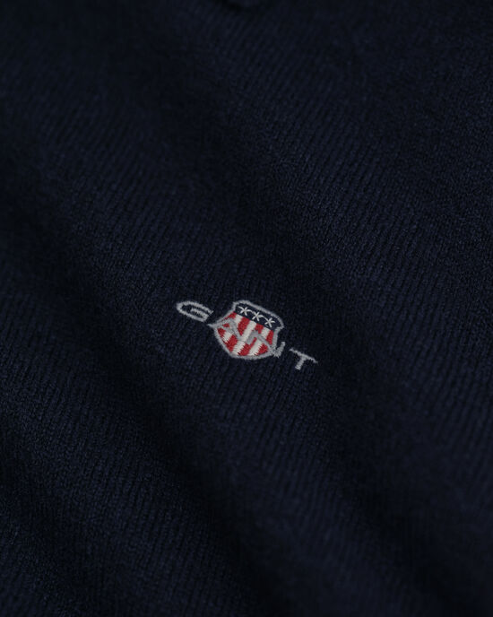 Jersey tipo polo de lana de oveja muy fina