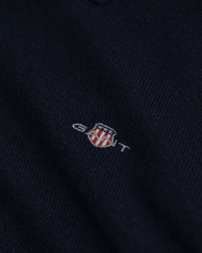 Jersey tipo polo de lana de oveja muy fina