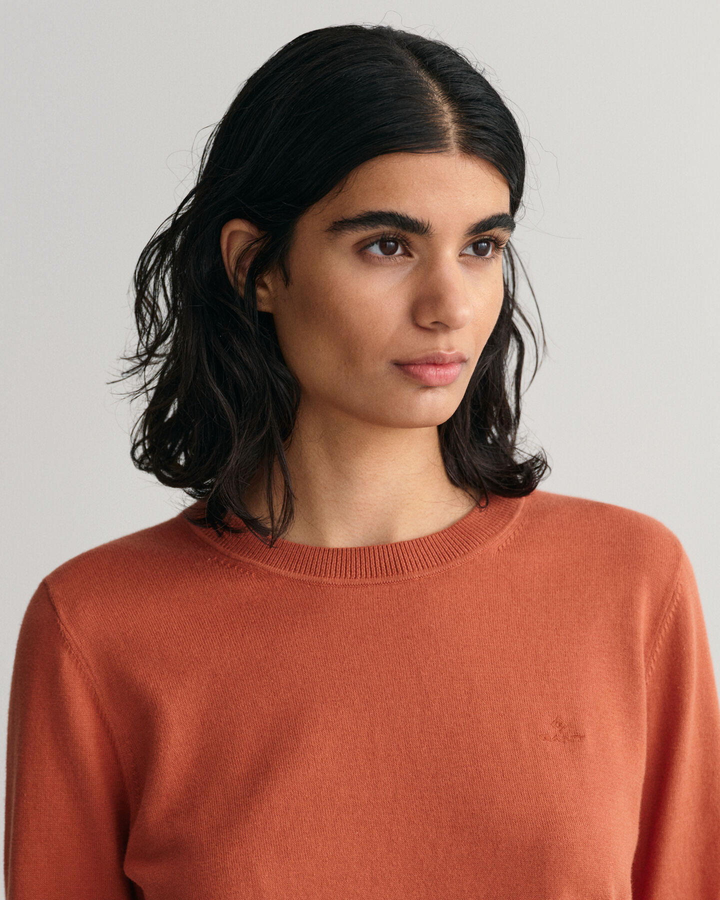 Jersey de cuello redondo en algod&oacute;n ligero