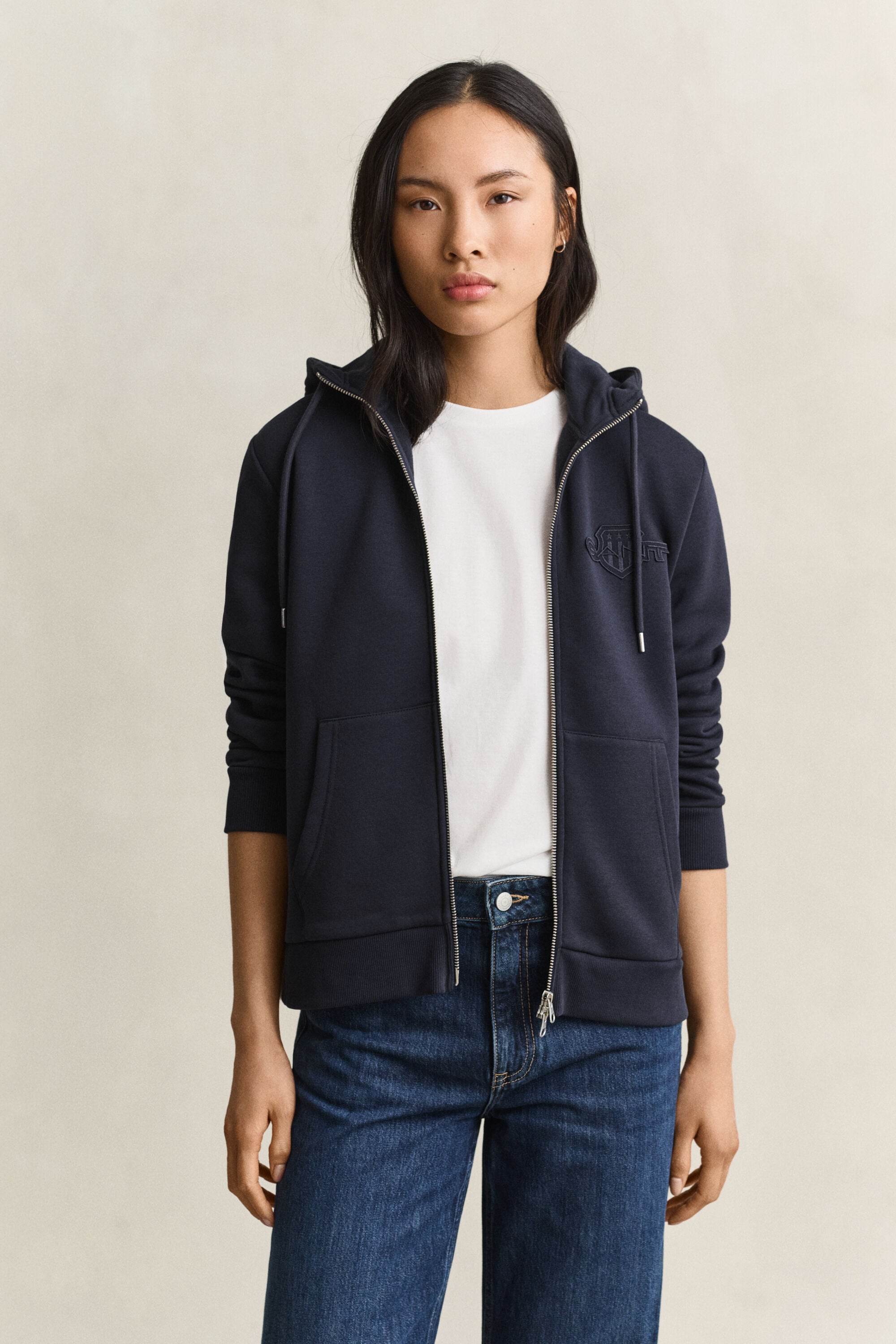 Sudadera con capucha y cremallera Tonal Shield