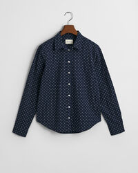 Camisa Regular Fit en gasa de algodón con estampado de lunares