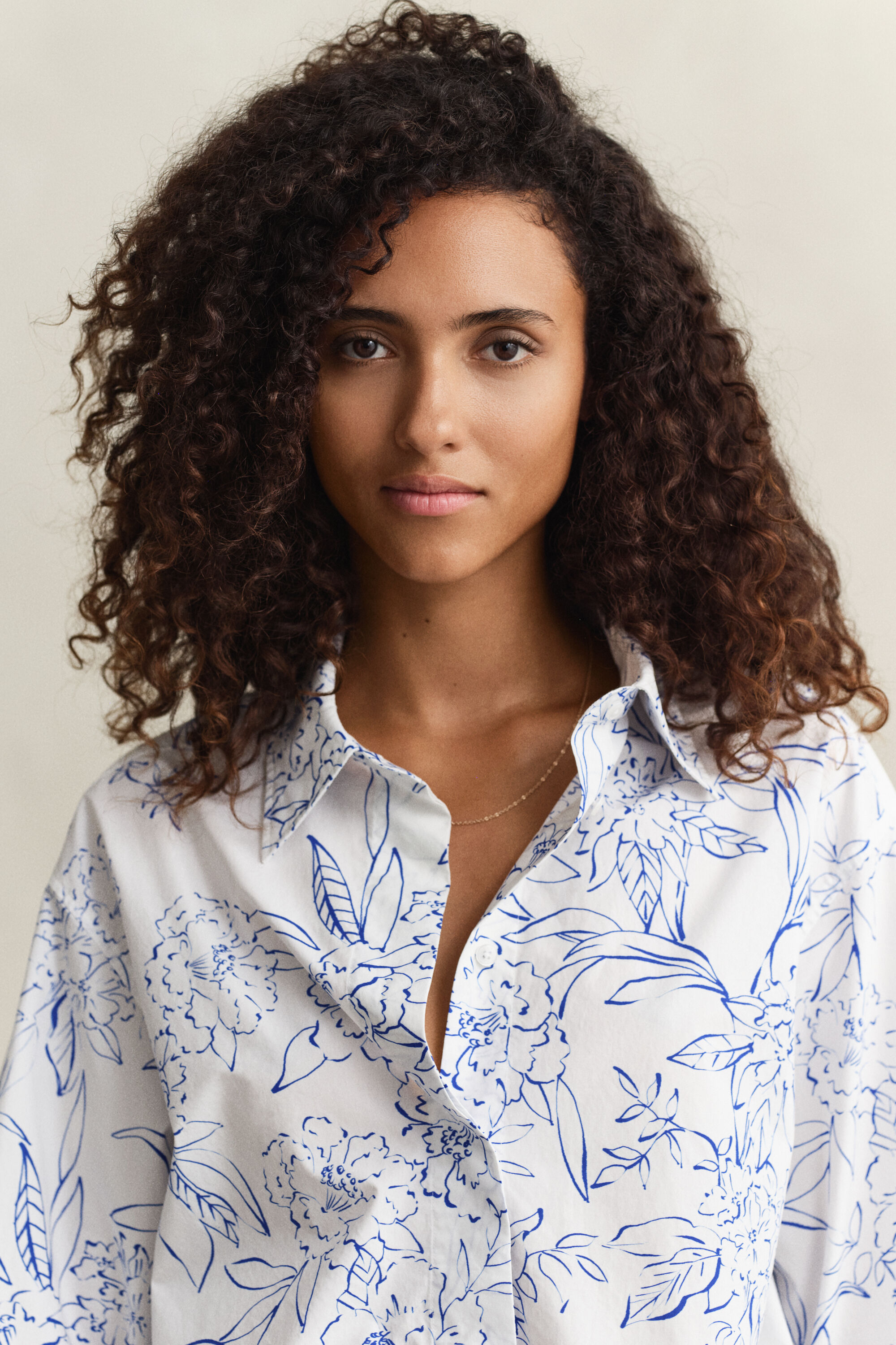 Camisa de popelina floral