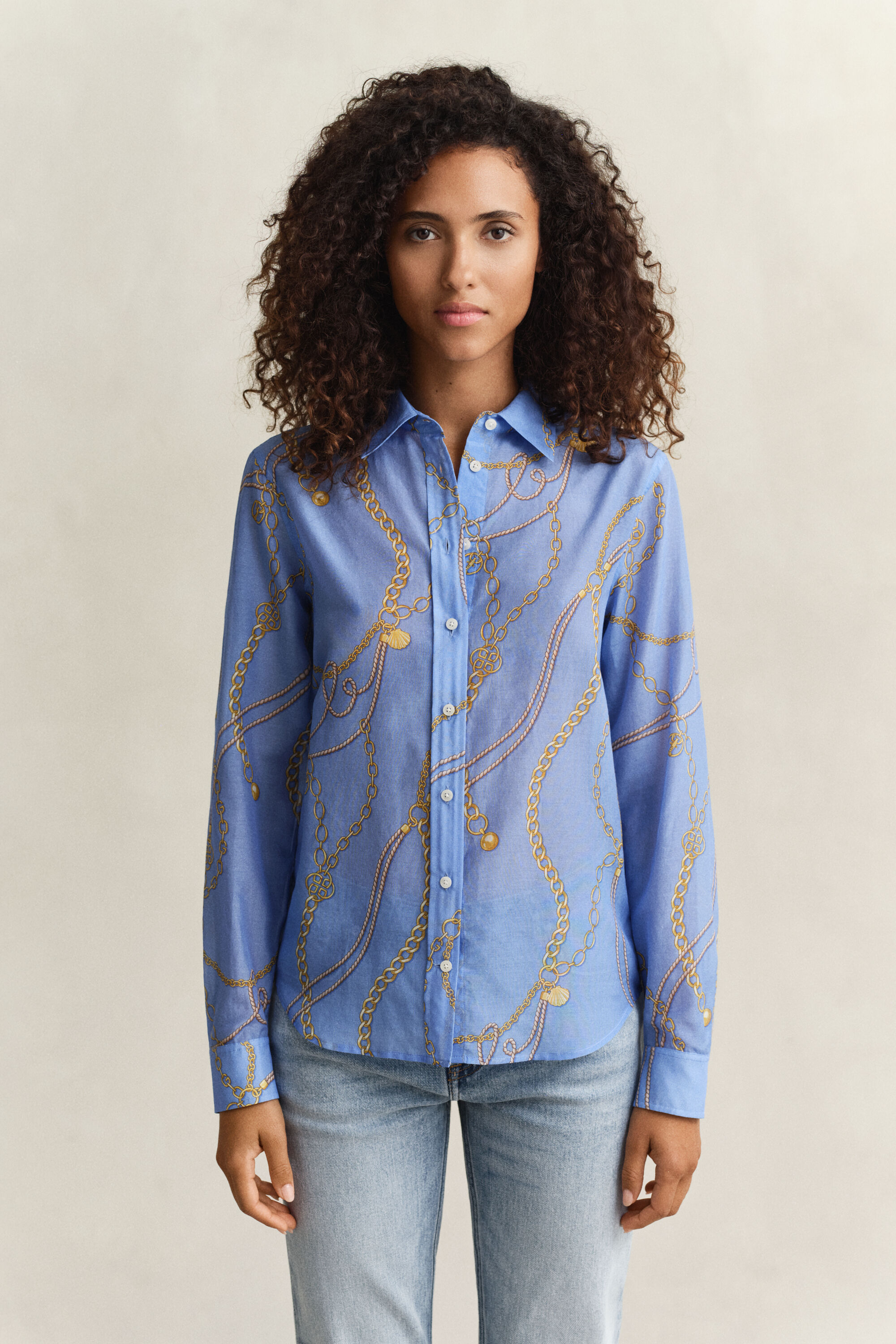 Camisa de algodón y seda