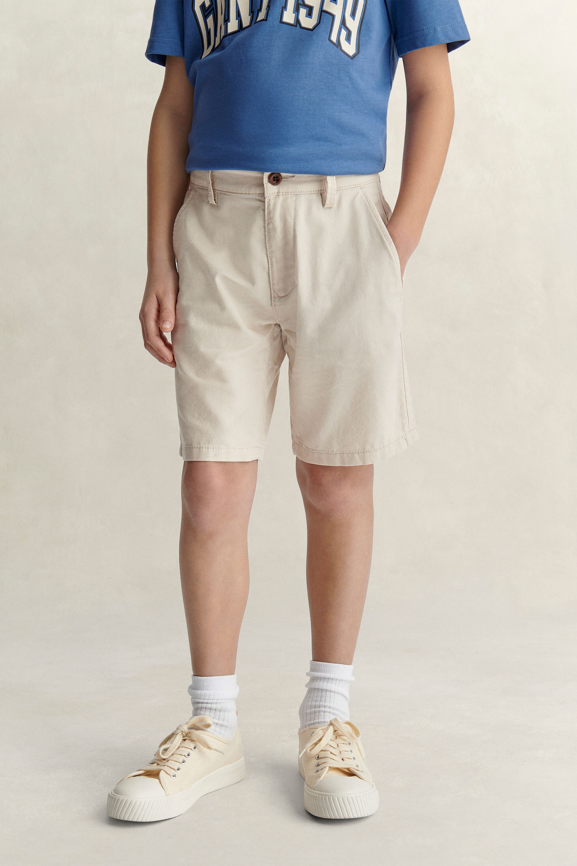 Pantalones cortos de mezcla de lino Teen Boys