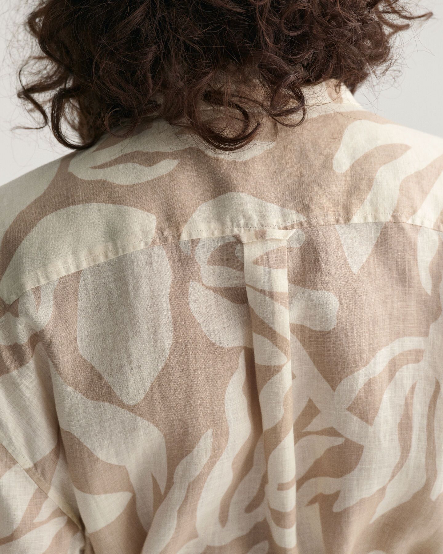 Vestido camisero de lino Palm Print