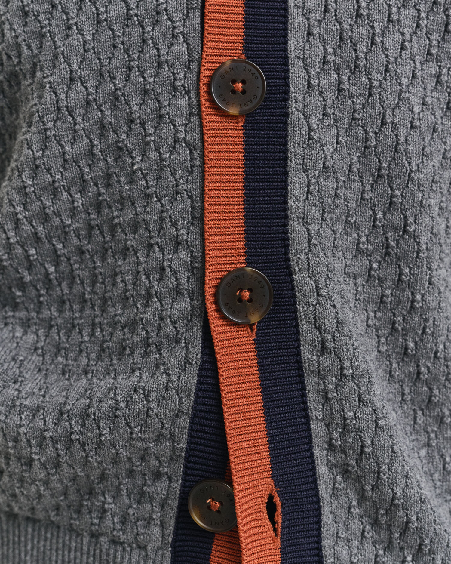 Cárdigan de algodón en contraste con textura