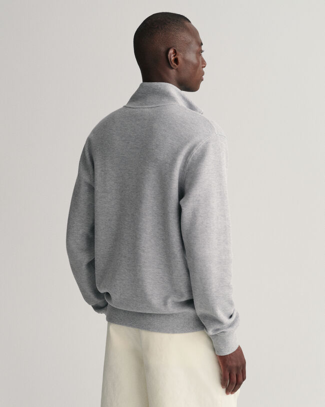 Jersey con media cremallera Waffle Texture