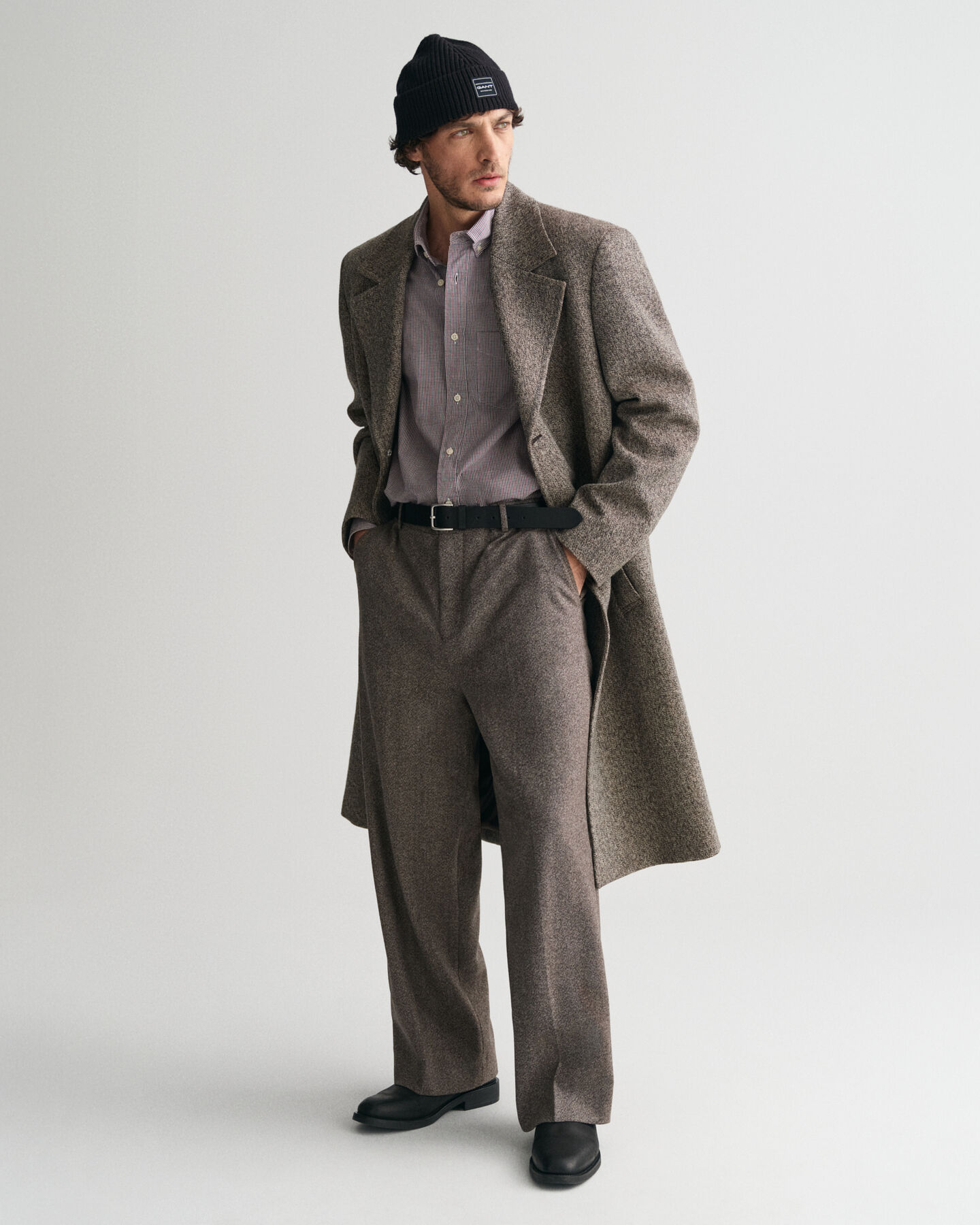 Camisa Regular Fit de popelina con microestampado de cuadros Vichy