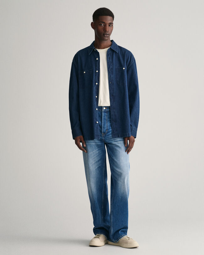 Camisa a&ntilde;il Textured Relaxed Fit